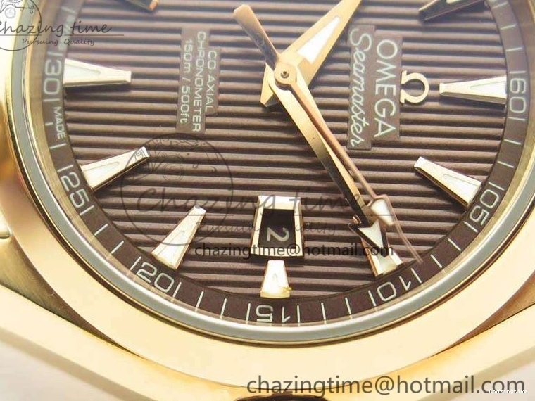 0418 Bright Aqua Terra Ladies 35mm RG V6F Best Edition Brown Dial On RG Bracelet A 8101